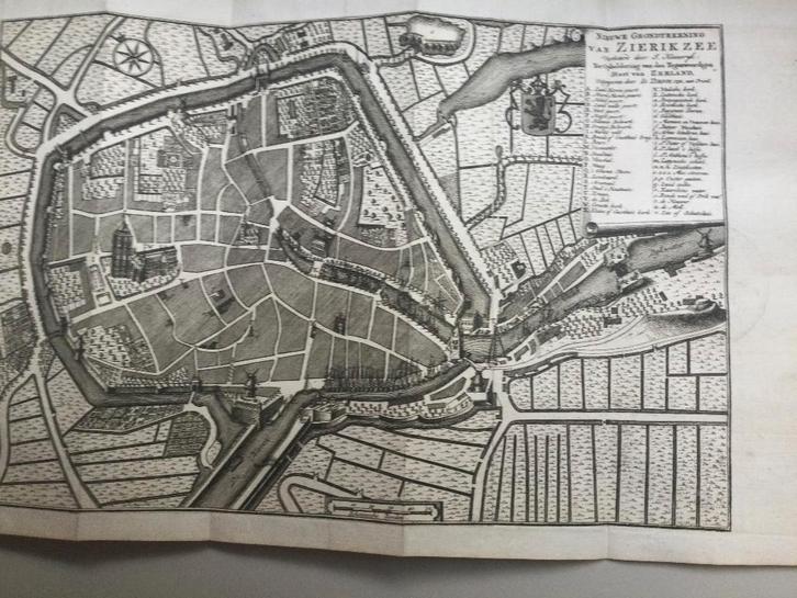 Zierikzee, antieke kopergravure, 1753, Antiek en Kunst, Kunst | Etsen en Gravures, Verzenden