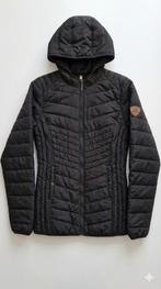 Zwarte gewatteerde winterjas / tussenjas met capuchon, Kleding | Dames, Jassen | Winter, Verzenden, Zwart, Maat 36 (S), Onbekend