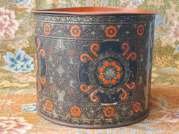 Mooi oud antiek blik uit België van appelgelei 21 cm., Antiek en Kunst, Antiek | Woonaccessoires, Ophalen of Verzenden