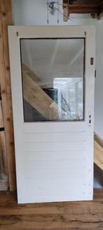 Achter/buitendeur met dubbelglas venster, Doe-het-zelf en Verbouw, Deuren en Horren, Ophalen, Gebruikt, 80 tot 100 cm, Buitendeur