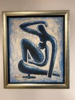 Schilderij Blauwe Vrouw, Antiek en Kunst, Ophalen