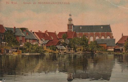 Nederhardinxveld Mooie Gelopen Kaart uit 1911 De Wiel., Verzamelen, Ansichtkaarten | Nederland, Gelopen, Zuid-Holland, Voor 1920