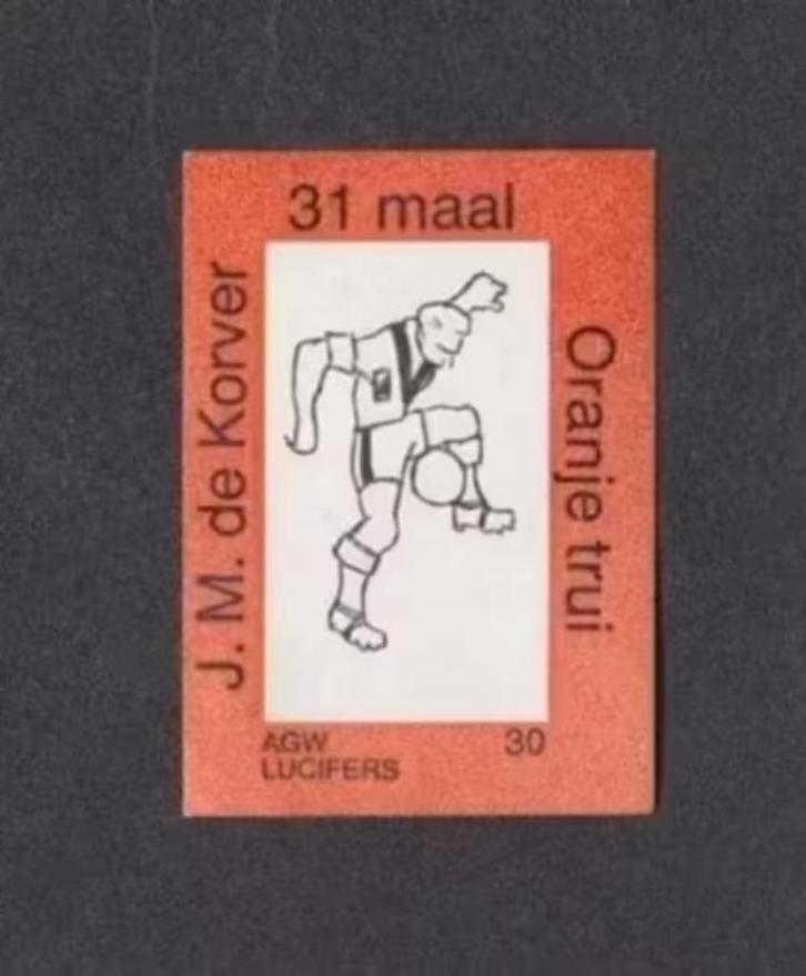 Lucifermerk Bok de Korver Voetbal Sparta Rotterdam Oranje., Verzamelen, Overige Verzamelen, Zo goed als nieuw, Ophalen of Verzenden