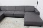 Grijze U Bank - GEREINIGD!!!, Gebruikt, Hoekbank, 300 cm of meer, Vierpersoons of meer