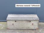 Grijze vintage oude hutkoffer/ kist afm. 69 x 35 x 27, Huis en Inrichting, Woonaccessoires | Kisten, Minder dan 50 cm, Overige materialen