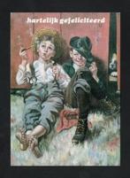 Ansichtkaart Twee Jongens Roken Pijp Nostalgie., Ophalen of Verzenden, 1980 tot heden, Ongelopen, Kinderen