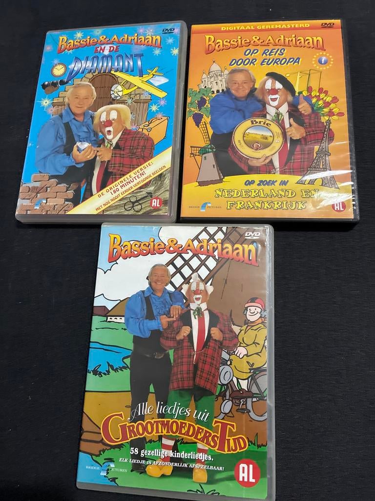 Bassie & Adriaan DVD Collectie - set vsn 3, Cd's en Dvd's, Dvd's | Kinderen en Jeugd, Gebruikt, Alle leeftijden, Boxset, Ophalen of Verzenden