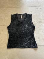 Marccain: z.g.a.n. luxe zwarte pailletten top maat S, Kleding | Dames, Verzenden, Zwart, Zo goed als nieuw, Marccain