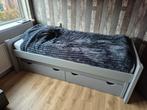 Uitschuifbed met 2 lades + nieuw matras, Huis en Inrichting, Slaapkamer | Bedden, Ophalen, Eenpersoons, Zo goed als nieuw, Grijs