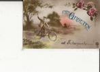 Scherpenheuvel Mijne groeten met zwaaiende fietser 18-7-1922, Ophalen of Verzenden, 1920 tot 1940, Gelopen