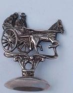 Zilveren sigarettendover met paard sjees en man en vrouw., Antiek en Kunst, Ophalen