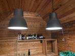 Twee Grijze IKEA Hanglampen, Ophalen, Gebruikt, Metaal, Minder dan 50 cm