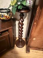 Eiken Plantenzuil met Gedraaide Poot, Huis en Inrichting, Ophalen, Zo goed als nieuw