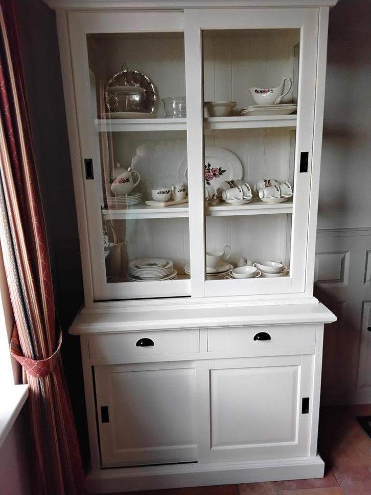 Servies kast, Huis en Inrichting, Kasten | Vitrinekasten, Zo goed als nieuw, 100 tot 150 cm, 25 tot 50 cm, Glas, Ophalen