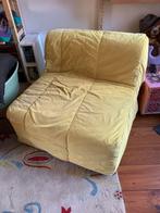 Vrolijke gele stoel, fauteuil, zie foto’s voor betere kleur, 75 tot 100 cm, Gebruikt, Stof, 75 tot 100 cm