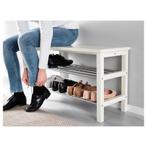 IKEA TJUSIG
Bank met schoenenrek, wit, 81x34x50 cm, Ophalen, Gebruikt
