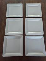 6 Witte Keramische Borden - Vierkant villeroy en boch, Huis en Inrichting, Keuken | Servies, Keramiek, Ophalen of Verzenden, Zo goed als nieuw