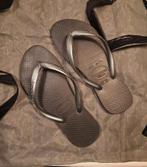 Havaianas slippers maat 33/ 34 zwart zilver, Gebruikt, Jongen of Meisje, Overige typen, Ophalen of Verzenden