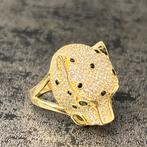 14k gouden ring panter model kop italy, Sieraden, Tassen en Uiterlijk, Ringen, Ophalen of Verzenden, Nieuw, Goud