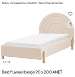 Stijlvol beige bedframe, Huis en Inrichting, Slaapkamer | Bedden, Ophalen, 90 cm, Eenpersoons, Beige