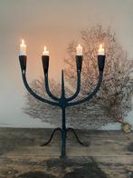 Antiek franse smeedijzer kandelaar, Ophalen of Verzenden