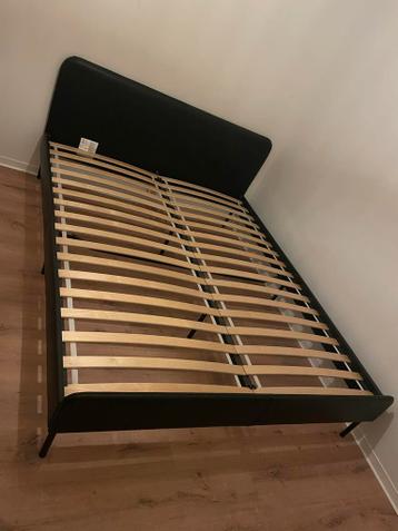 Ikea Slattum bedframe 140cm zwart leerlook - afbeelding 3