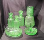 Antiek art deco Val St Lambert toiletset,7 st, VSL, Antiek en Kunst, Verzenden