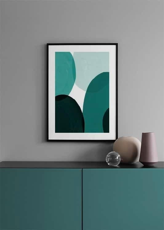Nieuw: Desenio Green Shapes Poster (Zonder Lijst), Antiek en Kunst, Kunst | Schilderijen | Abstract, Ophalen of Verzenden