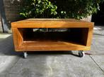 Teak Houten Salontafel op Wieltjes, Huis en Inrichting, Ophalen, Gebruikt, 50 tot 100 cm, Minder dan 50 cm