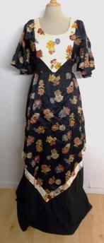 Mooie zwarte vintage/hippie/folklore maxi dress! M, Maat 38/40 (M), Verzenden, Zwart, Zo goed als nieuw
