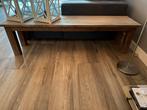 Teak houten bankje, Huis en Inrichting, Tafels | Sidetables, Ophalen, Zo goed als nieuw, 25 tot 50 cm, Rechthoekig