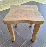vintage licht eiken bijzettafel plantentafel brutalist kruk, Ophalen of Verzenden