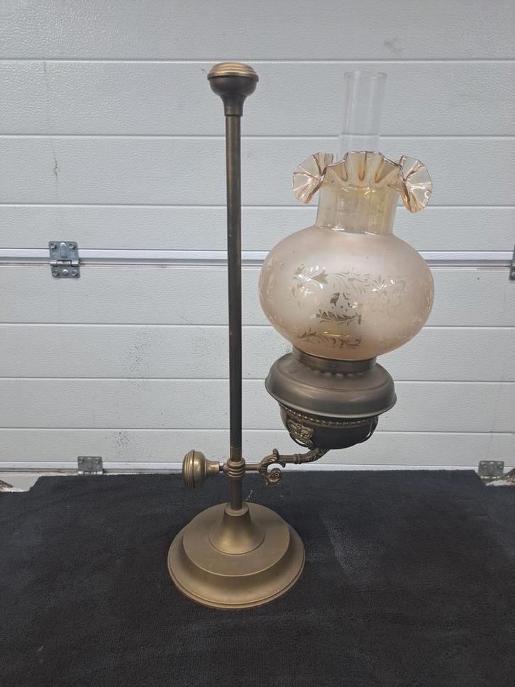 studentenlamp, olielamp, Antiek en Kunst, Antiek | Koper en Brons, Ophalen