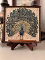 Cloisonne tegel Porceleyne Fles Delft pronkende pauw., Antiek en Kunst, Antiek | Wandborden en Tegels, Ophalen of Verzenden