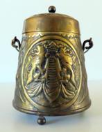 Uit inboedel: Miniatuur tafel doofpot met wapen,14,5 cm, inc, Verzenden, Koper