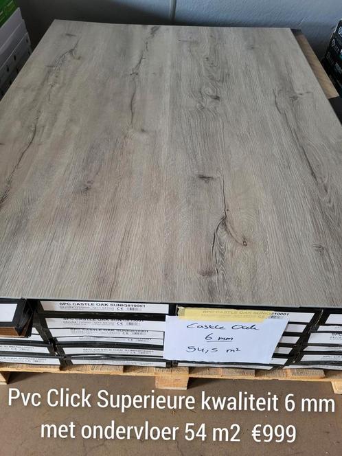Pvc Click Pvc Klik castle Oak - 54 m2 (Nieuw), Huis en Inrichting, Stoffering | Vloerbedekking, Nieuw, Laminaat, 75 m² of meer