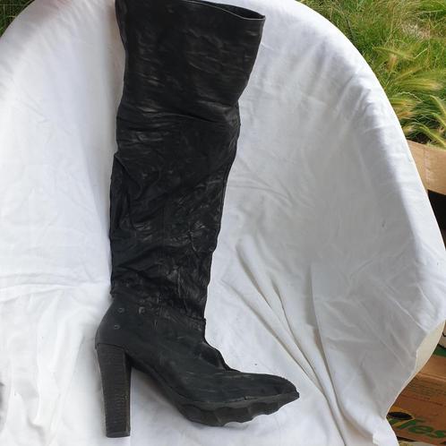 Stoere hoge zwarte leren laarzen. Overknees. mt 40. Diesel, Kleding | Dames, Schoenen, Zo goed als nieuw, Hoge laarzen, Zwart