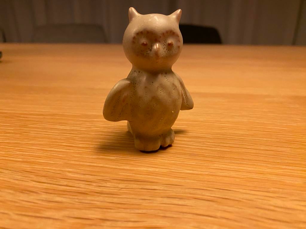 Retro vintage keramieken uiltje van Kamsing Denmark, Verzamelen, Beelden en Beeldjes, Ophalen of Verzenden, Gebruikt, Dier