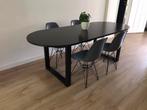 Stoelen blauwgrijs 4x ZGAN, Huis en Inrichting, Tafels | Eettafels, 100 tot 150 cm, Rond, Ophalen of Verzenden, Zo goed als nieuw
