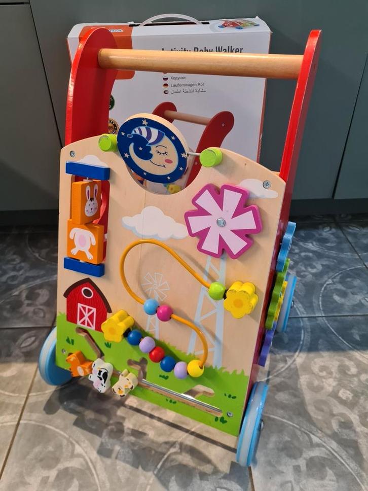 Viga babywalker, houten loopwagen, binnenshuis, Kinderen en Baby's, Speelgoed | Speeltafels, Gebruikt, Ophalen