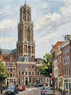 Domtoren Utrecht - Olieverf op Canvas 60x80, Antiek en Kunst, Kunst | Schilderijen | Klassiek, Ophalen of Verzenden