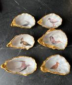 Oesterschelp met vogeldecoratie kievit grutto tureluur, Ophalen of Verzenden, Nieuw, Vogel, Opgezet dier