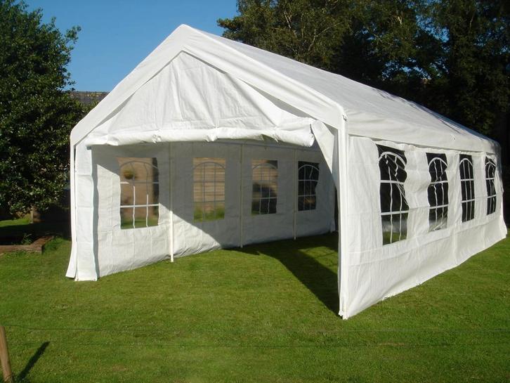Party tent 4x8m te HUUR! +/- 50 pers, water dicht., Hobby en Vrije tijd, Feestartikelen | Verhuur, Zo goed als nieuw, Overige