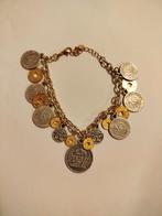 Armband met munten, Sieraden, Tassen en Uiterlijk, Armbanden, Overige materialen, Gebruikt, Ophalen of Verzenden, Met bedels of kralen