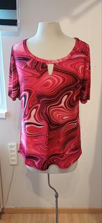 Fuchsia roze gemêleerd shirt, maat L, korte mouw., Maat 38/40 (M), Ophalen of Verzenden, Zo goed als nieuw, Korte mouw