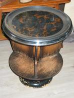 Mid century drank tafeltje draaibaar met glas op bovenzijde, Huis en Inrichting, Tafels | Sidetables, Ophalen, Gebruikt, 50 tot 100 cm
