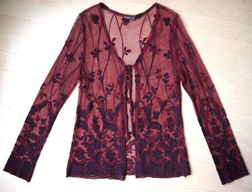 Opengewerkt Incite jasje bordeaux/aubergine - nieuwstaat., Kleding | Dames, Blouses en Tunieken, Zo goed als nieuw, Maat 38/40 (M)