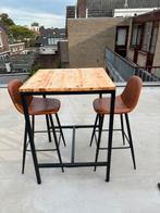 Bartafel met 2 luxe barkrukken., Huis en Inrichting, Barren, Ophalen, Gebruikt, Inclusief barstoelen