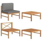 NIEUWE 2-delige Loungeset met donkergrijze kussens teakhout, Venlo, Nieuw, Ophalen of Verzenden, Info@habatrading.com