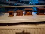 Vintage Houten Miniatuur Stoofjes  ( 4 × ), Ophalen